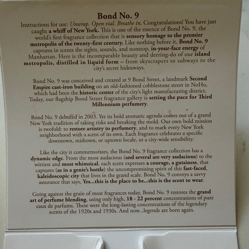 New BOND NO. 9 fragrance testers - Picture 2 of 3